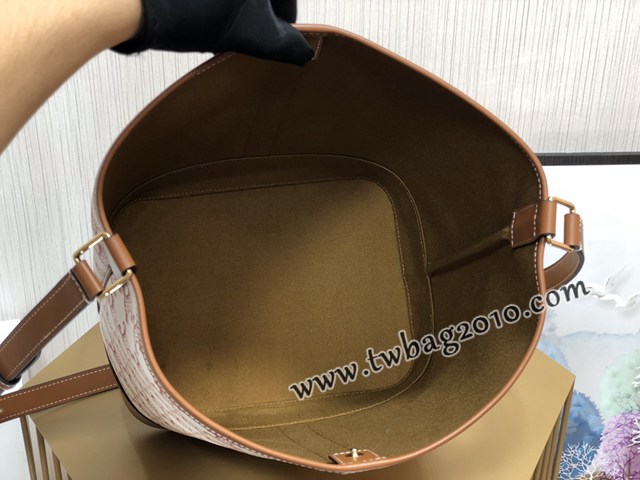Celine專櫃賽琳2023新款七夕系列TRIOMPHE紅色花料帆布中號水桶包 191132 sldj2391